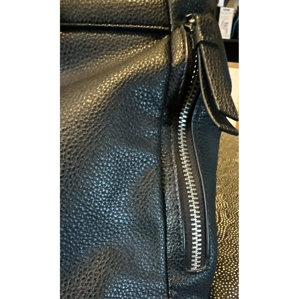 Dana Buchman Black Pebbled Satchel Double Handles Mobwife 2nd A pockets D Ring